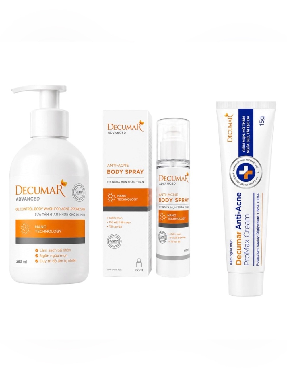 HV Sun Decumar Advanced 3-Piece Body Acne Skincare Set